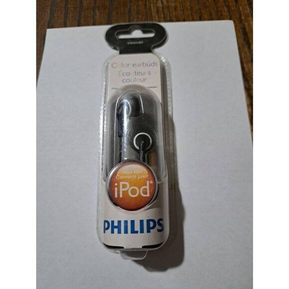 2010 New Old Stock Philips Black Color Match In Ear Earbuds Headphones - Picture 1 of 2